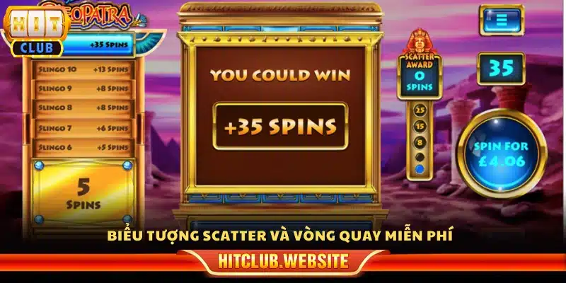 Biểu tượng Scatter và các vòng quay miễn phí